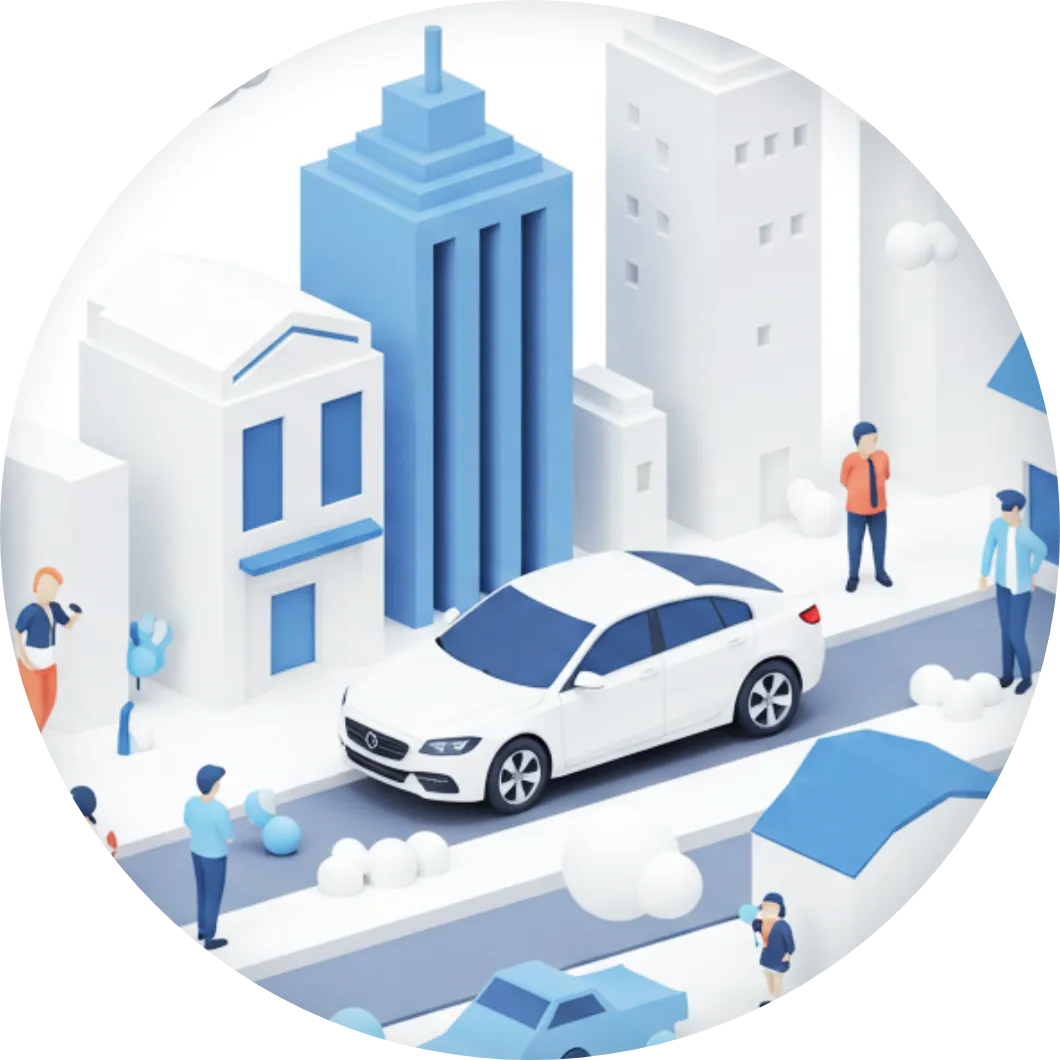 道路を走る車の画像